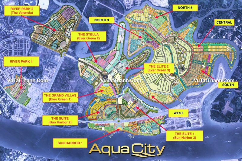 Vị trí các phân khu AquaCity